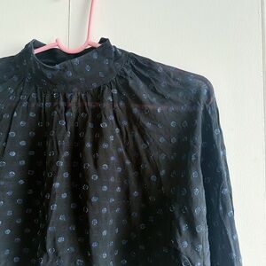 Other Stories | Black and Blue Polka Dot Blouse